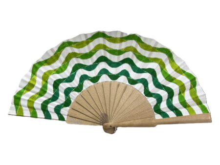 Abanico moderno blanco y verde
